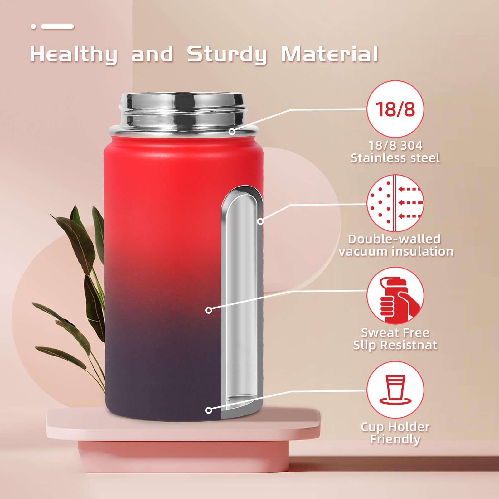 Volhoply Confezione da 6 Borracce per Bambini da 414 ml con Cannuccia e Coperchio in Silicone, Borracce Termiche in Acciaio Inox a Doppia Parete per Ragazzi e Ragazze, Confezione Multipla, Bottiglie