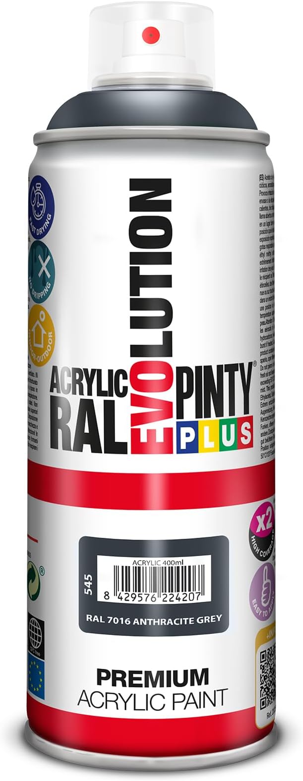 Pinty NVS545 Spray Can 400 ml Grey RAL 7016 Glossy