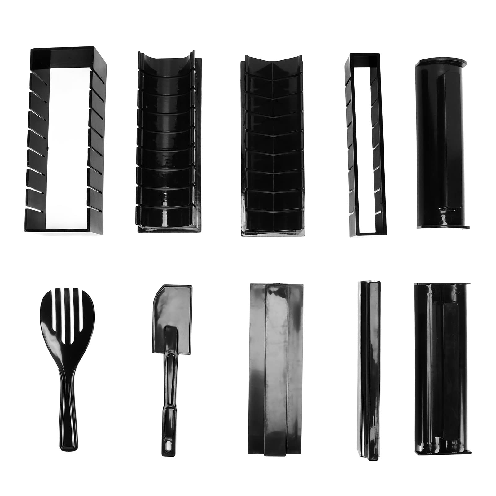 Sushi Making Kit fr Beginners 10 Pieces Plastic Sushi Maker Tl Cmplete with 8 Sushi Rice Rll Mld fr Hme Sushi T