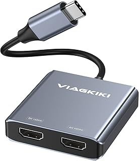 USB C to Dual HDMI Adapter, Dual Monitors Adapter USB C Adapter with 2 HDMI Docking Station 4K @60hz for Laptop HP Dell Surface Lenovo Thinkpad Chromebook