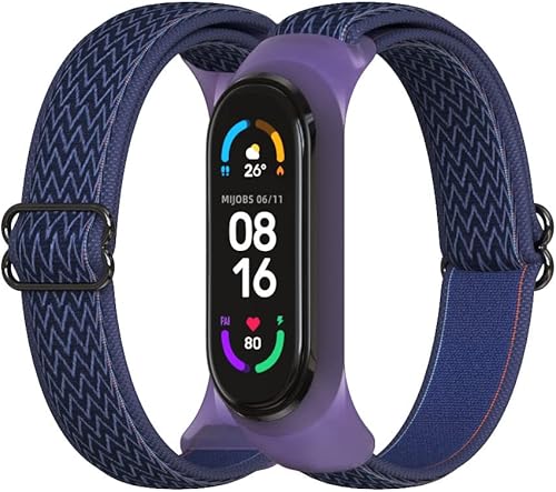 Miniatura 10 de Correa de reloj para Mi Band 6 Correa elástica ajustable de nailon trenzado Miband 6 Miband 5 Pulsera 5 6 Correa de reloj 2 piezas