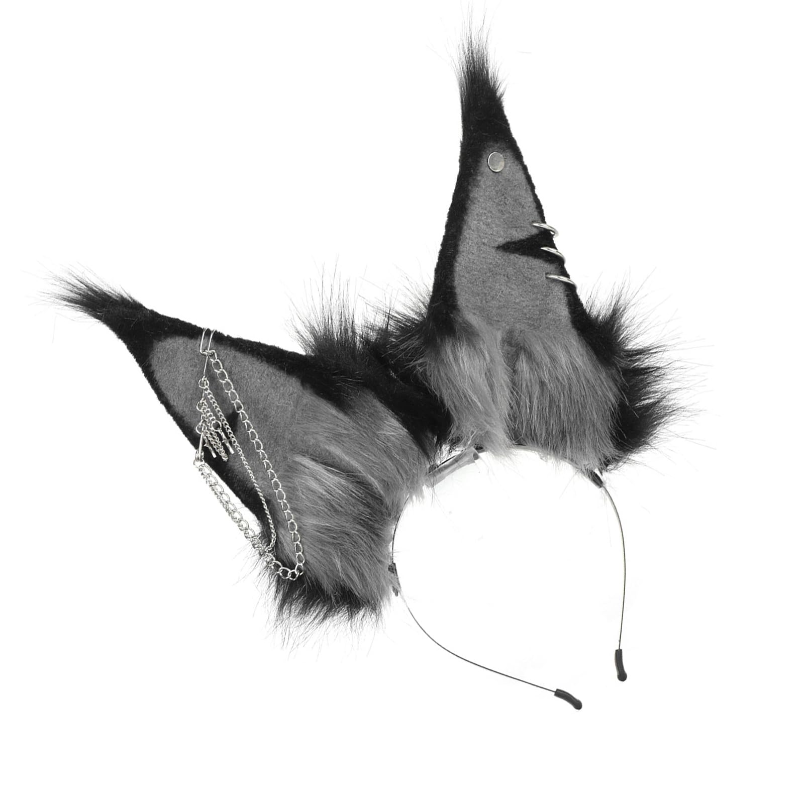 Diadema de orejas de animal de felpa para niñas y tocado infantil lavable 7
