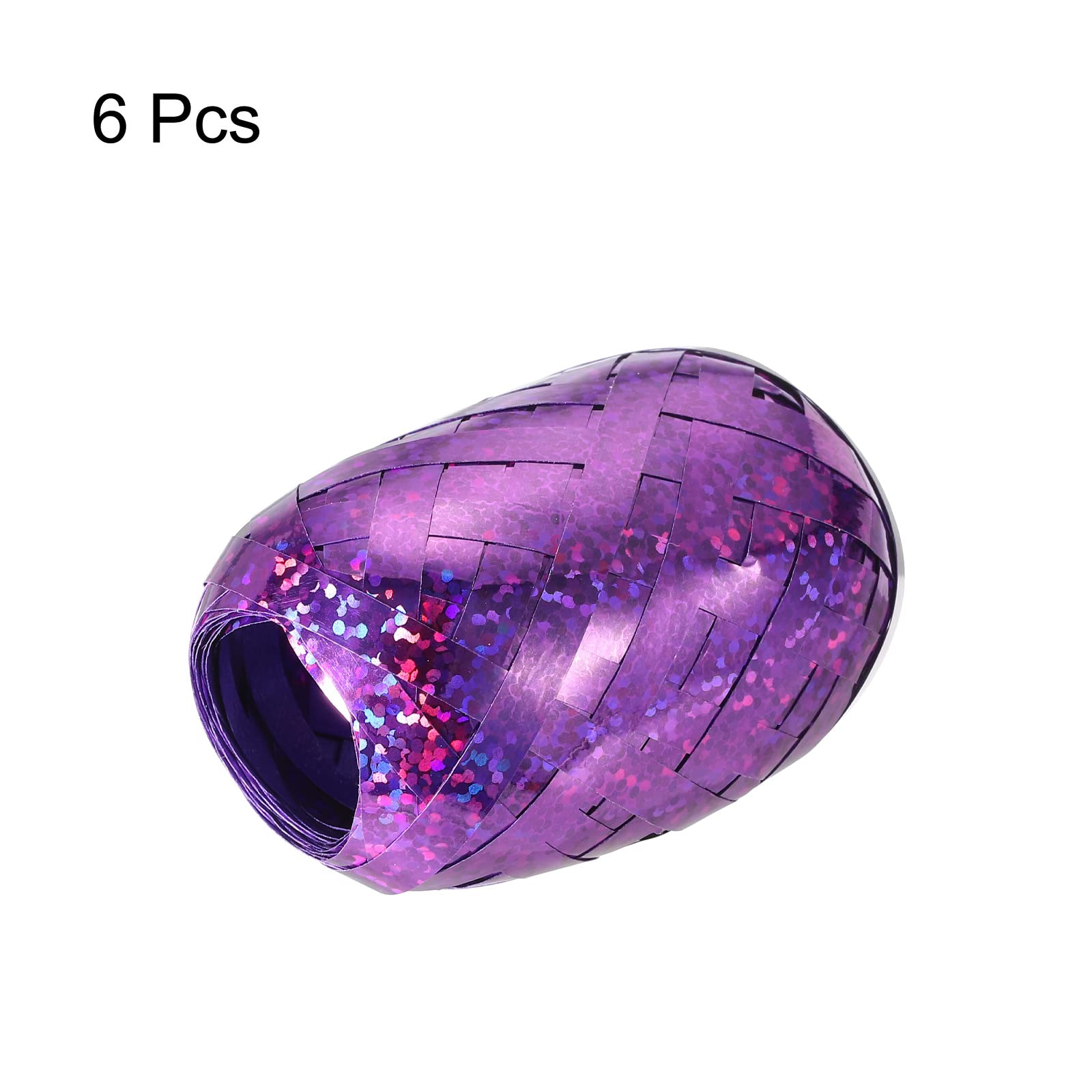 PATIKIL 6pcs Curling Ribbon Crimped Balloon String 5mm Laser Metallic Shiny 10m for Christmas Wedding Gift Crafts Florists Decoration Purple - Image 3