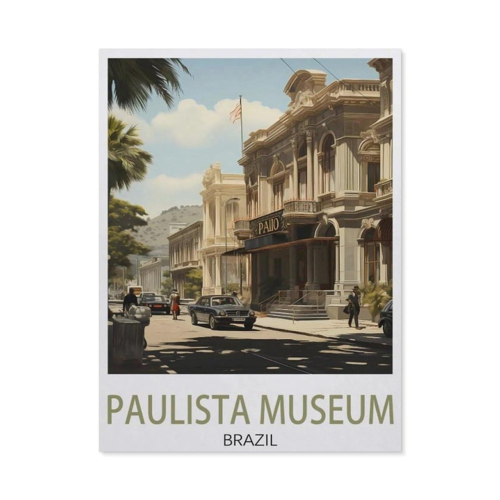 Paint by Numbers for Adults Kids Beginner，Paulista Museum, Brazil，DIY Acrylic Painting by Numbers Kits with Brushes Acrylic Pigment Home Decoration Brithday Gifts(40x50cm-BB75 — image 1