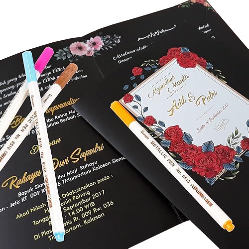 Miniatura 8 de Sunshilor Metallic Markers Fine Point Metallic Marker Pens for Black Paper, Art Rock Painting, Easter Egg, Halloween Pumpkin, Card Making, Metal,