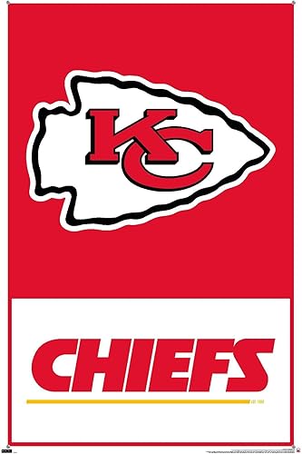 Miniatura 4 de Trends International NFL Kansas City Chiefs - Póster de pared con logotipo 21, 22.37 x 34.00 pulgadas, paquete de póster prémium y alfileres