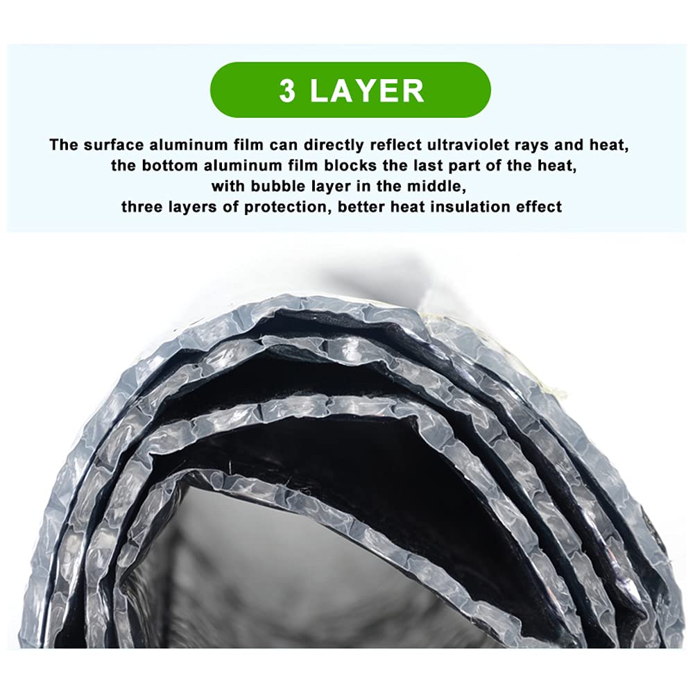 NAKAN Rotolo Isolante Termoriflettente, Isolante Foglio di Alluminio A Bolle Barriera Radiante 4-5 Mm per Capannoni, Pareti, Pavimenti, Solai, Condotti dell'Aria(Size:1x30m(3x98ft))