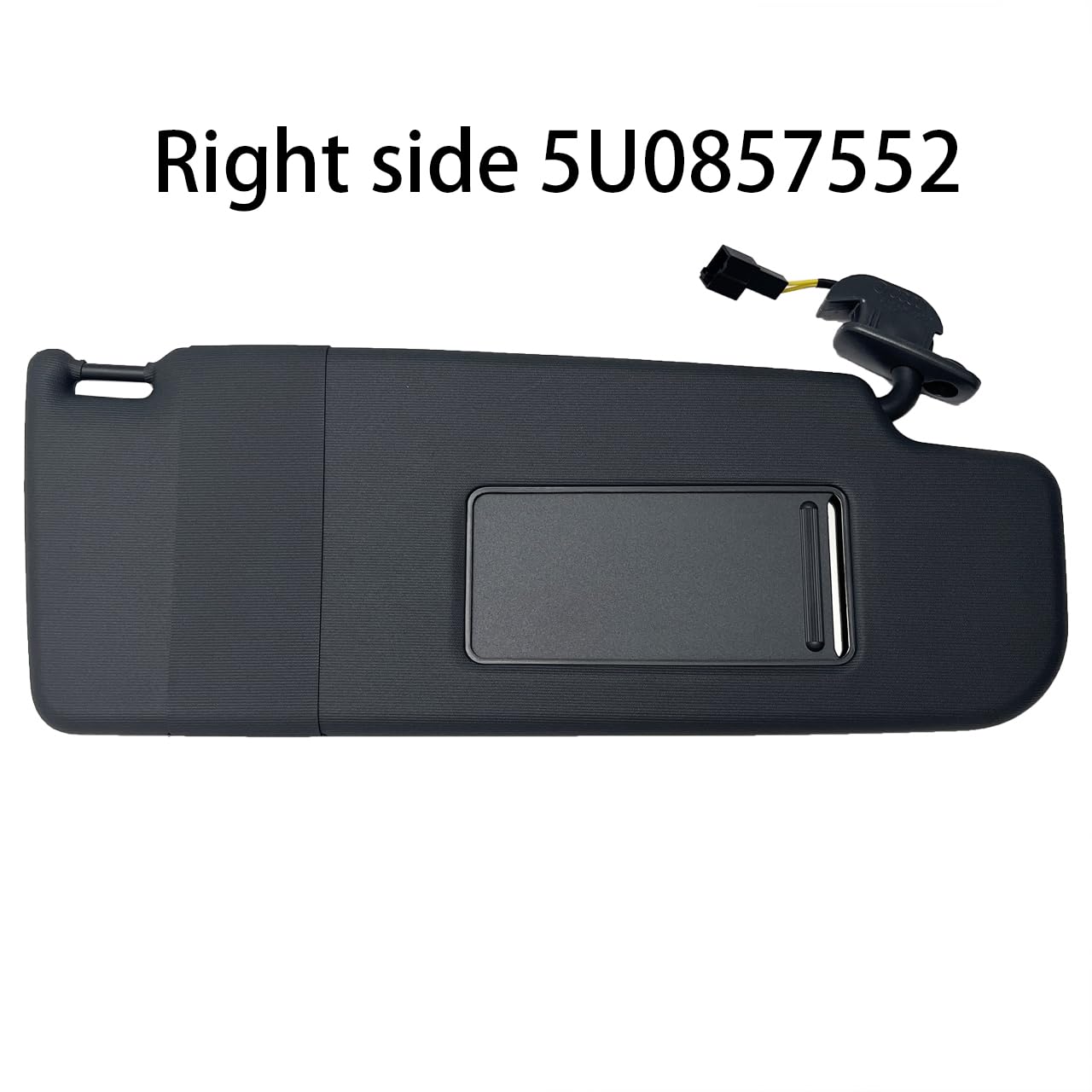 5U0857552 Front Sun Visor Panel with Makeup Mirror Compatible with VW Golf 4 Black Passenger Side Sunshield