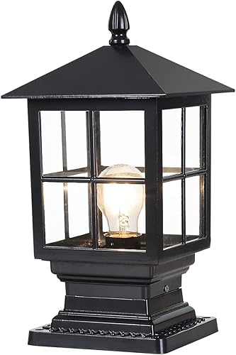 SLAWA Lámpara de poste al aire libre, moderna luces de columna para exteriores IP54, luces de pilar de aluminio impermeables para exteriores, para