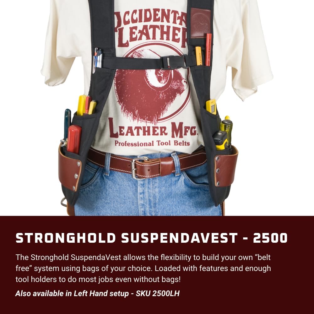 Occidental Leather Stronghold SuspendaVest - 17 Pockets & Tool Holders - Fully Adjustable - Made in USA