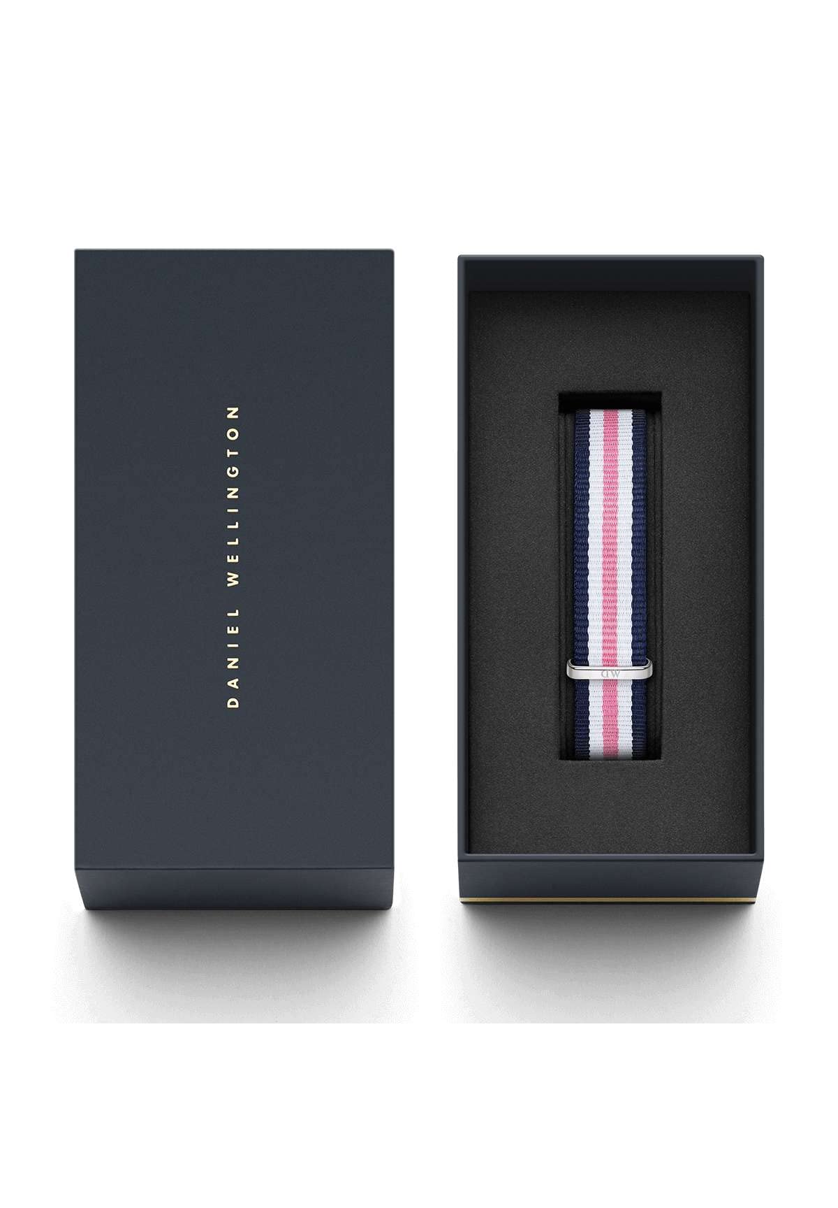 Daniel Wellington Classic Southampton Cinturino Unisex Adulto, 18mm, in NATO, Blu/Rosa/Bianco/Argento