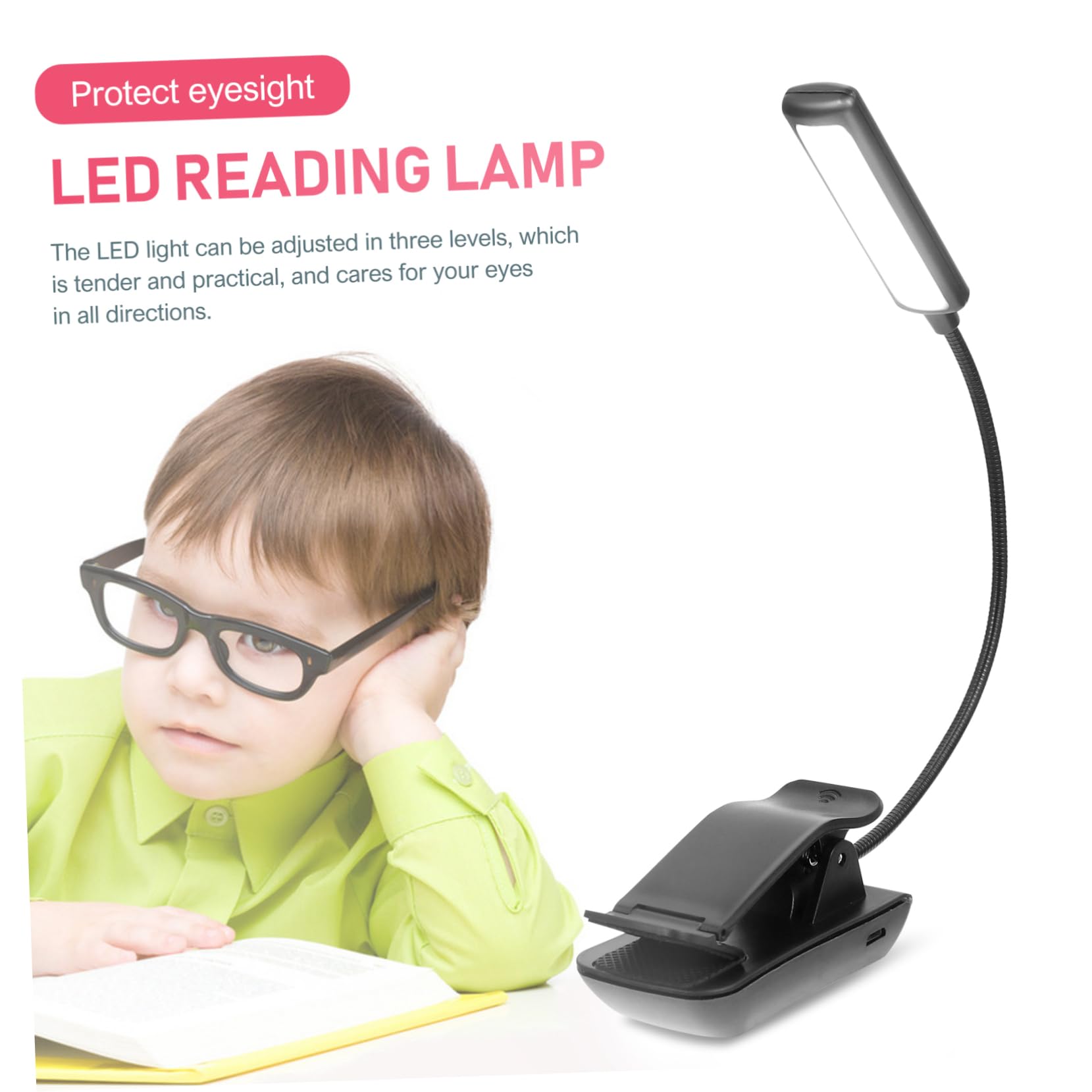 TOBBOMEY Clip-on Reading Light 2 Sets Music Score Lamp Rechargeable Bedside Lamp Boys and Girls Book Light Clip for Piano