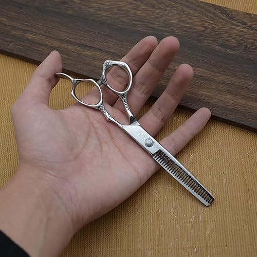 Miniatura 2 de Tijeras de corte de pelo de acero de dos lados para adelgazar los dientes de corte de peluquería peluquería peluquería salón de afeitar para el