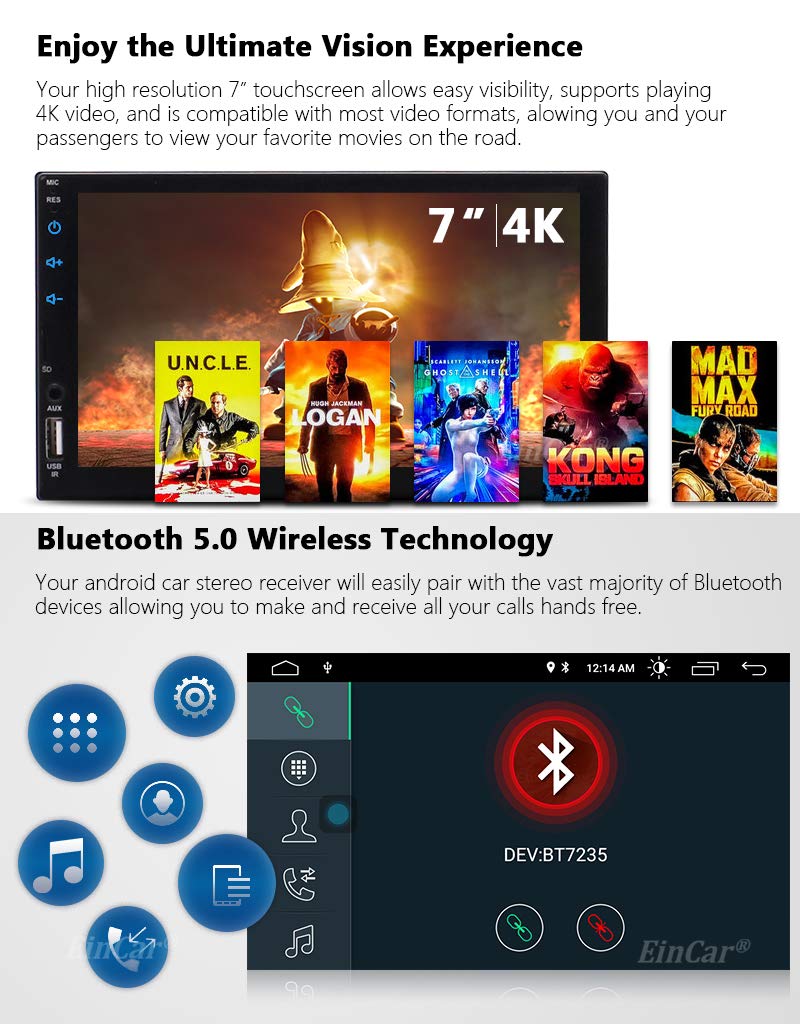 Android 10.0 Touchscreen Car Stereo with Bluetooth Carplay Double Din