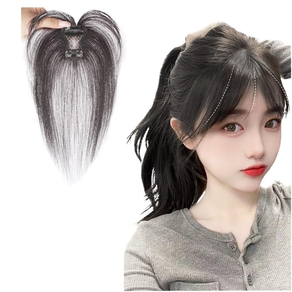 Amazon.co.jp: DAILUOSI 前髪ウィッグ 3D構造 ヘアピース 総手植え