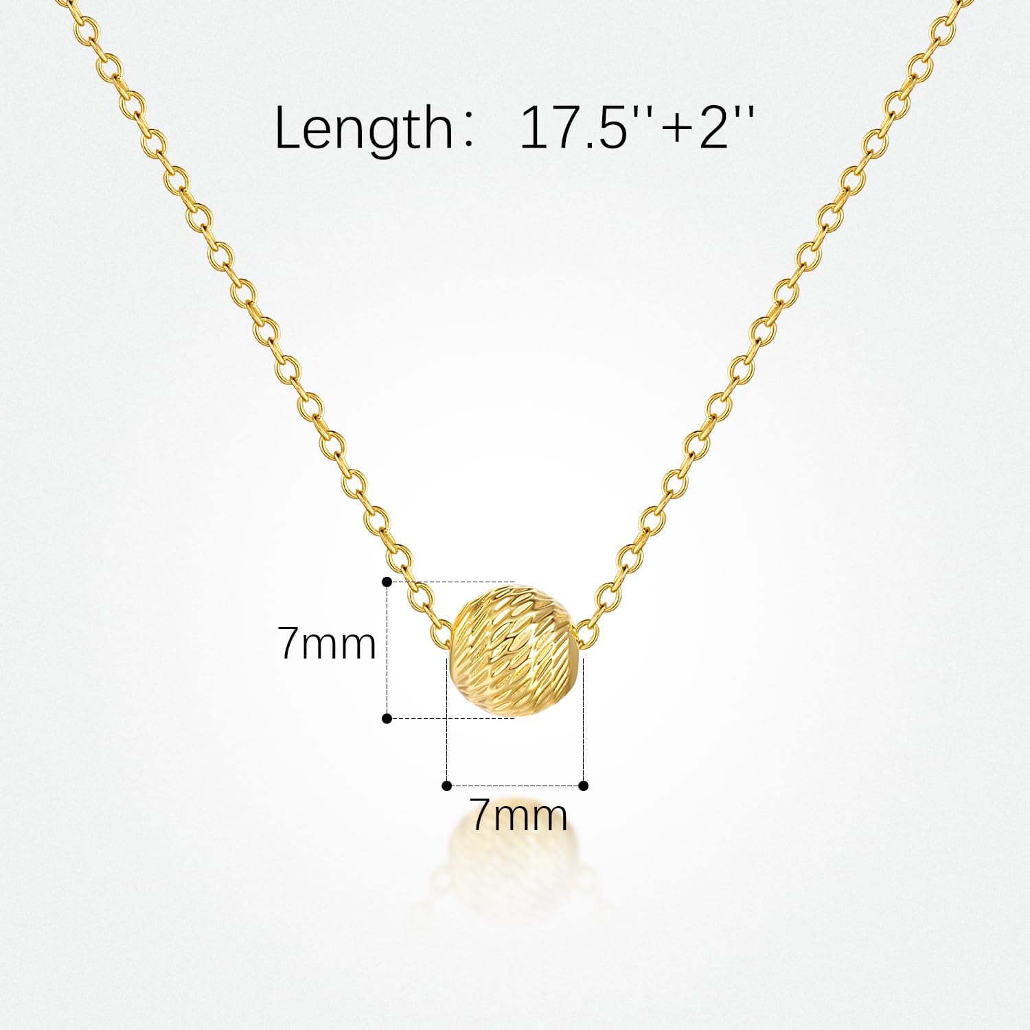 14K Gold Pendant Necklaces for Women Gold Necklace for Women Dainty Tiny Textured and Totally Charming Elegant Ball Necklace for Womens Trendy - Image 6