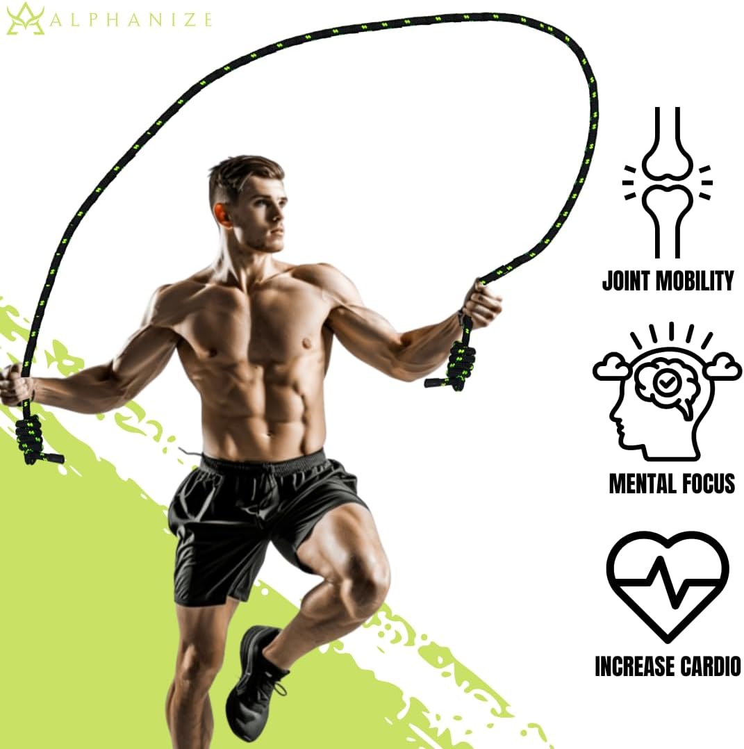 Flow Rope Exercise Jump Ropes for Home Gym Cardio - Jump Rope for Fitness for Men & Women - Boxing & MMA Full Body Workout - Image 4
