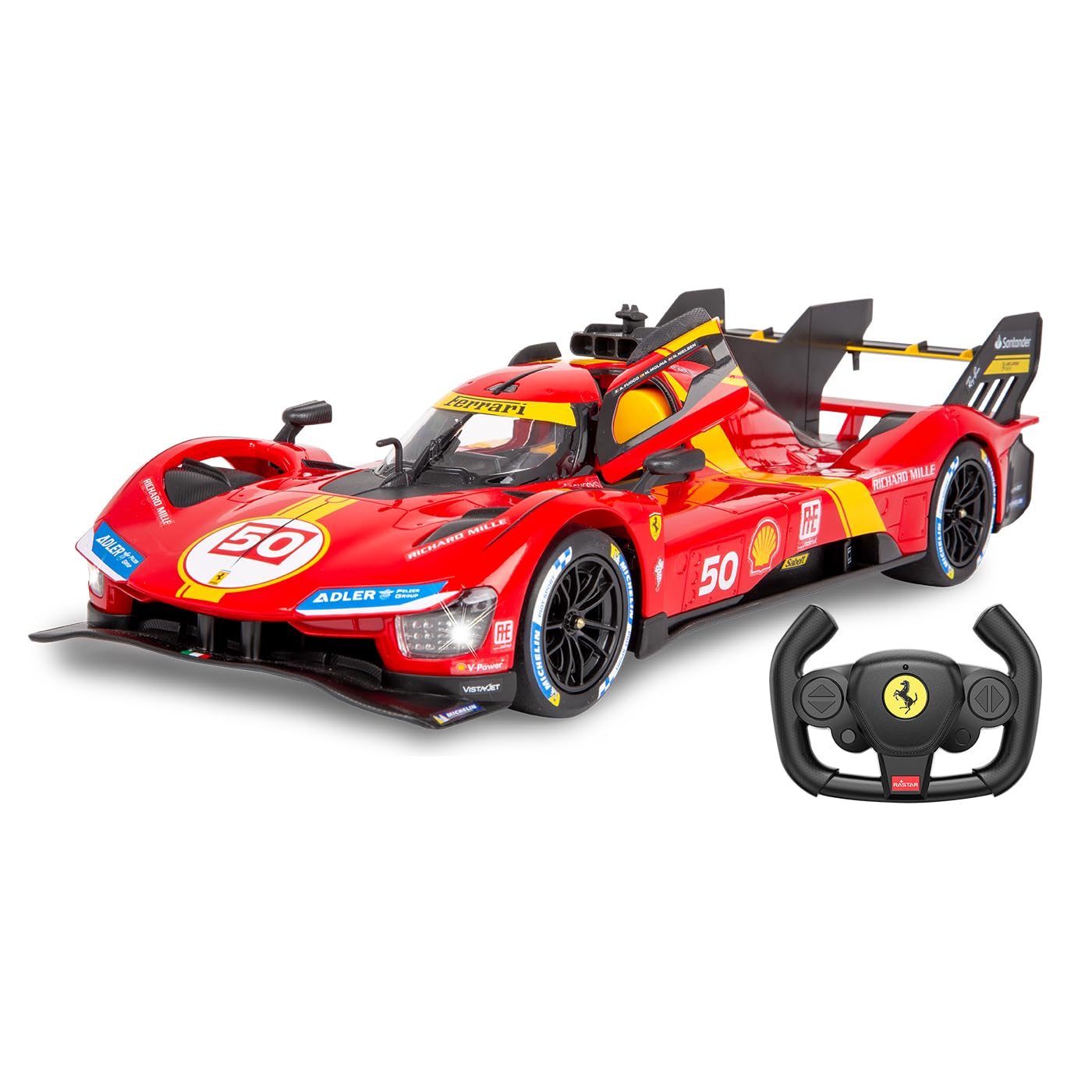 JAMARA Ferrari 499P 1:14 – RC-Modell, rot, offiziell lizenziert, Tür manuell