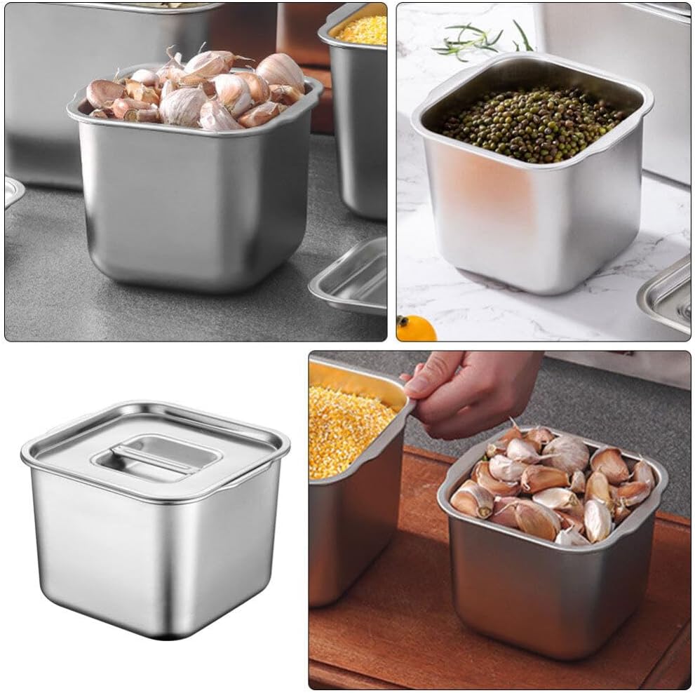 Alipis Versatile Seasoning Pot Condiment Container Stainless Steel Spice Box Easy Clean Design