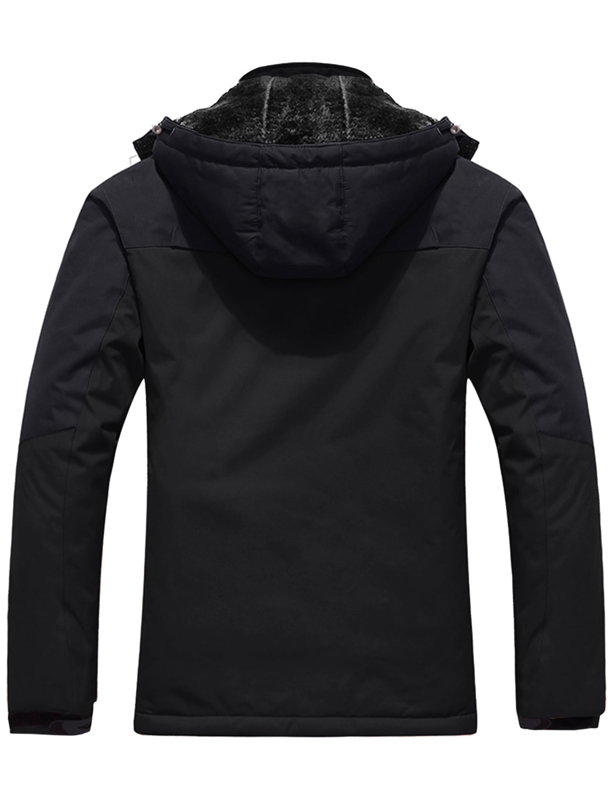 Wantdo Giacca da Sci Montagna Calda Invernale Parka da Neve Imbottita Cappotto da Snowboard in Pile Giubbotto con Cappuccio Impermeabile Uomo