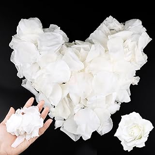 3.5oz 100g Dried Real White Rose Petals,Freeze Preserved Flower Petals,Natural Flower Confetti for Wedding Party Valentine's Day Bridal Shower