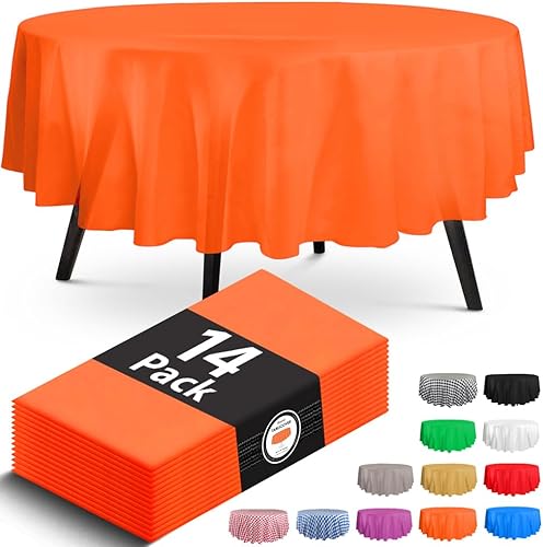 Miniatura 40 de Paquete de 14 manteles de plástico turquesa de alta calidad, manteles rectangulares desechables de plástico de 54 x 108 pulgadas, mantel rectangular