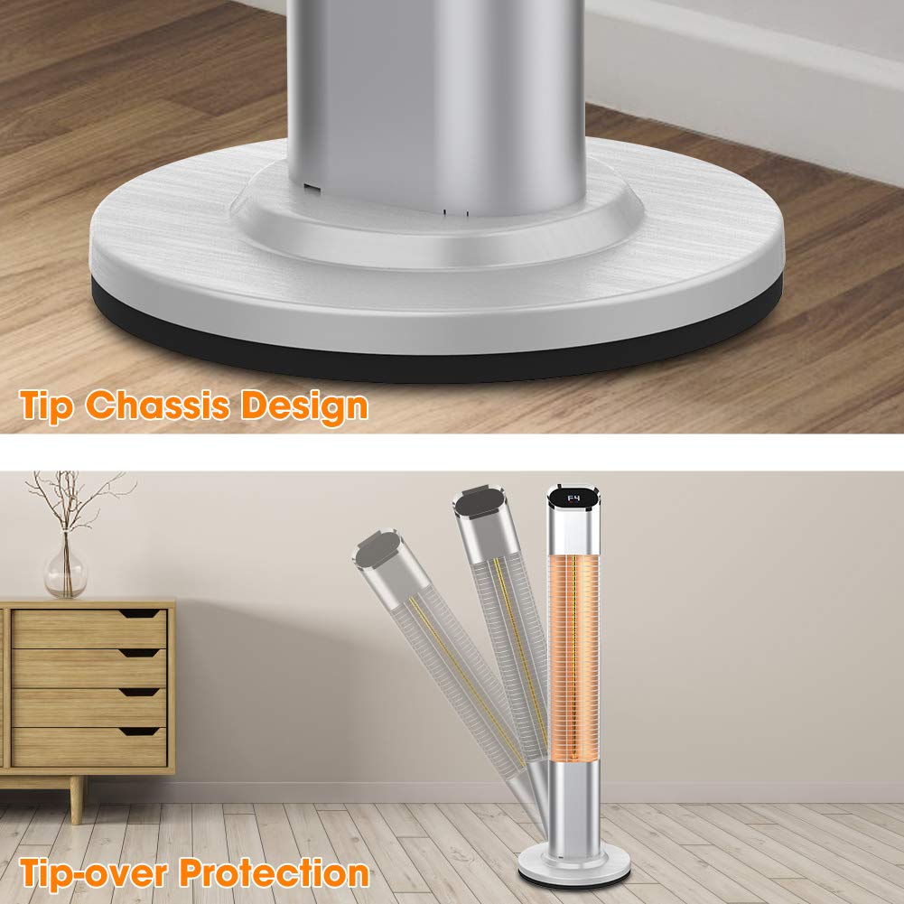 Electric Infrared Space Heater, Quiet Patio Heater/ Garage Heater with