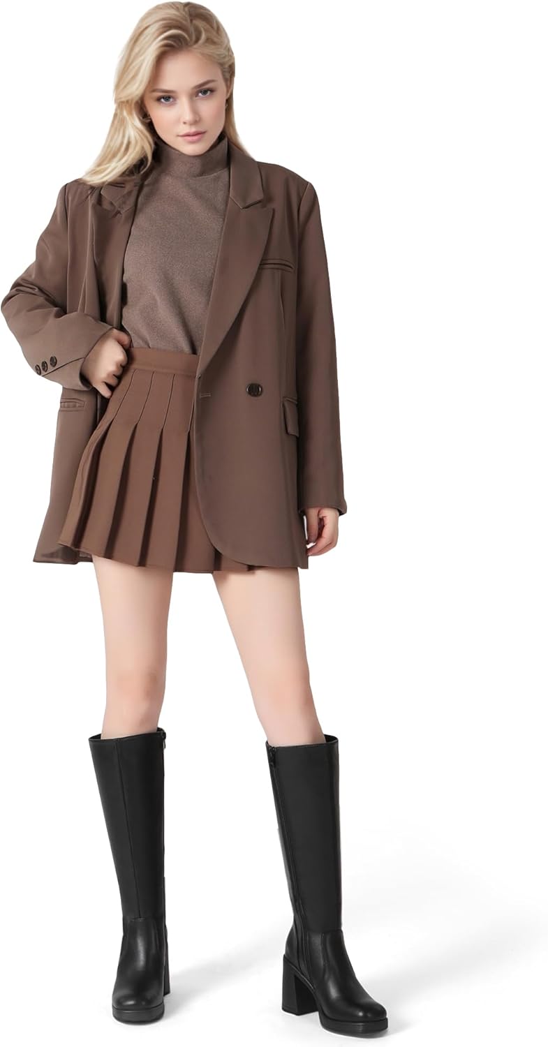 Knee High Boots Women Chunky Heeled Square Toe Boot Platform Tall Long Boots Side Zipper Gogo Boots - Image 7