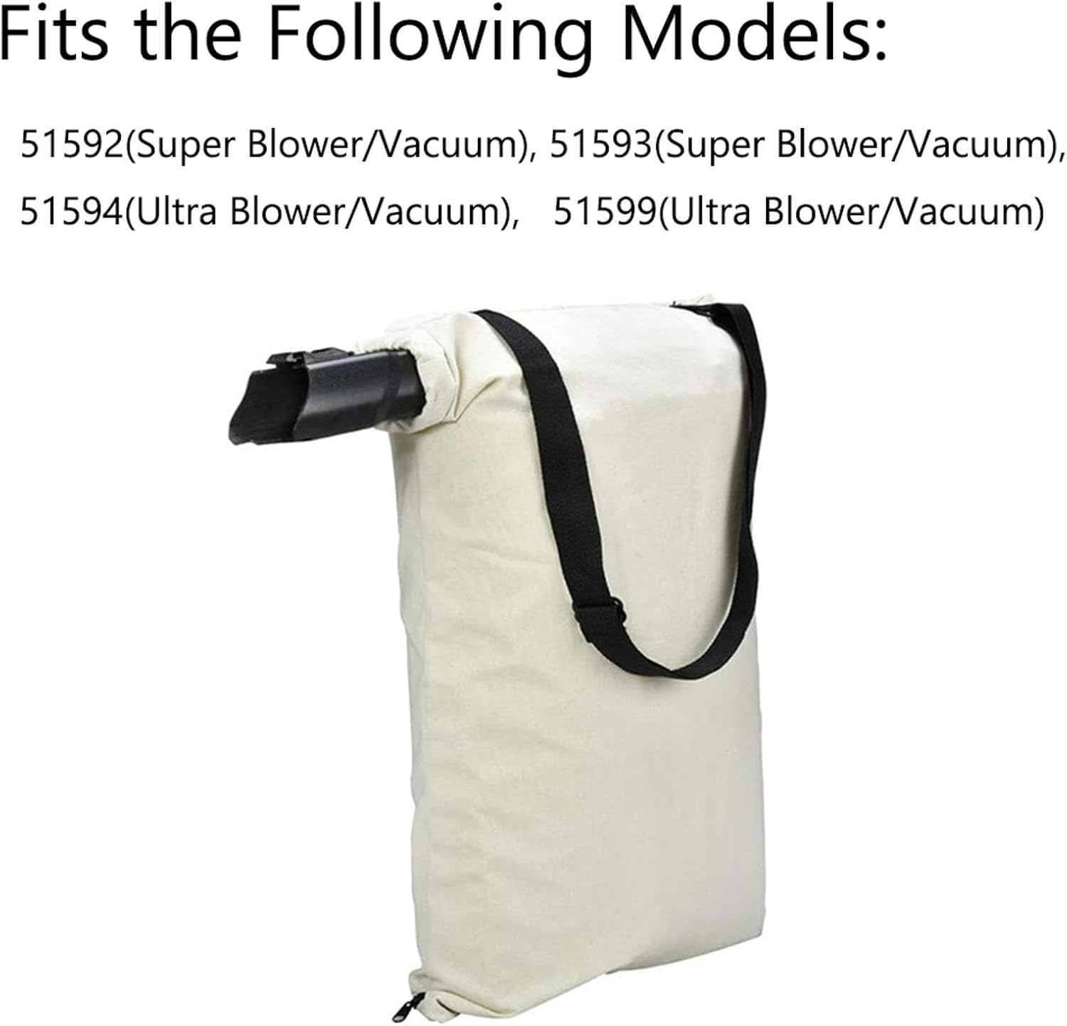 127-7040 Leaf Blower Vacuum Vac Shoulder Bag, Leaf Blower Bag, Replacement 137-2336, 108-8994, 127-7040 51599, Suitable for 51574, 51592, 51593, 51594