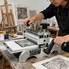 Mini Table Top Model Etching Press Machine Manual Rubbing and Printmaking Press for Monochrome and Block Printing Features a 17cm x 30cm (11.8