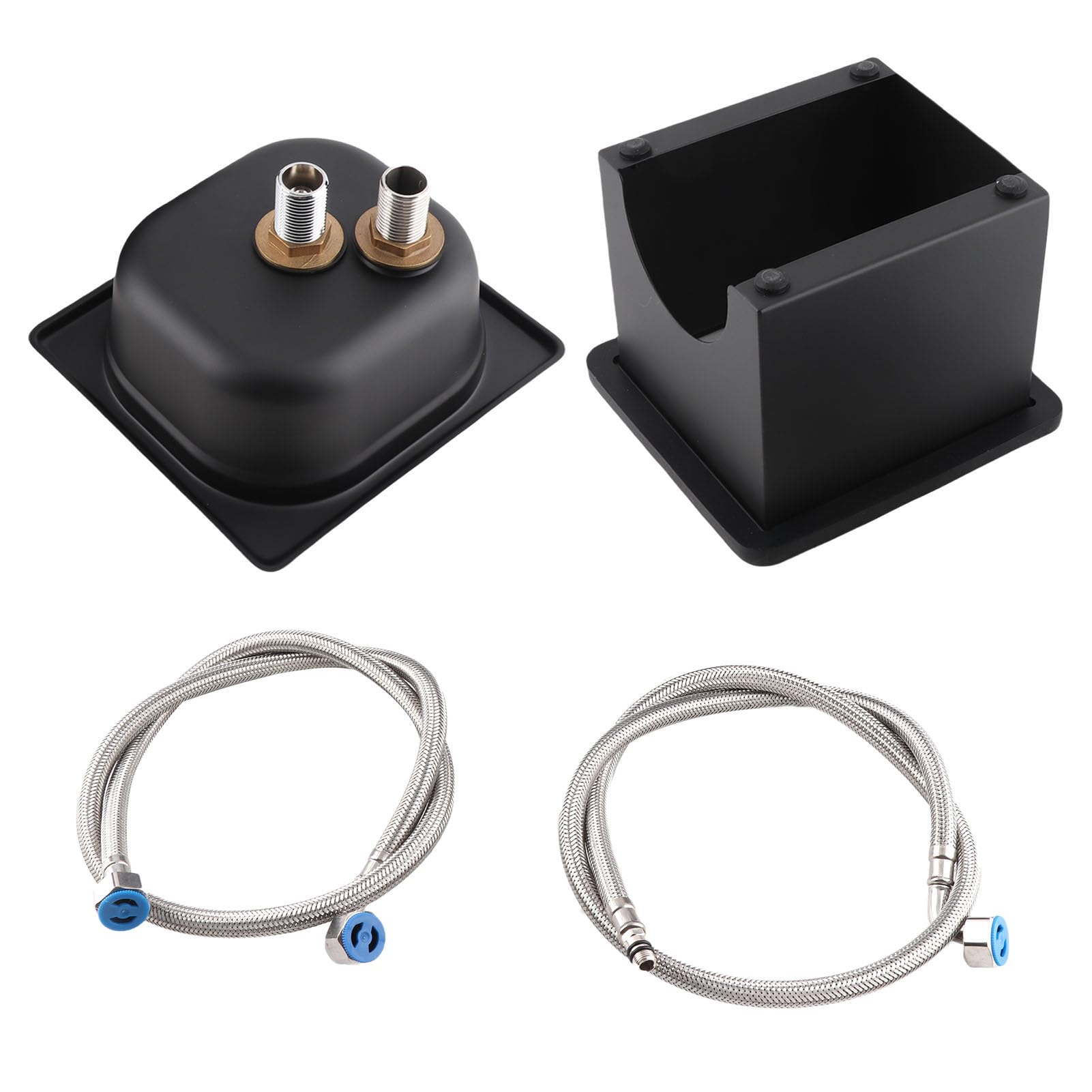 Risciacqua-caraffa in Acciaio Inox, efficiente lavabicchieri per Bar, caffè e lavelli da Cucina, Nero, Getto d'Acqua Multi-Angolo, Perfetto per l'uso Domestico (Piccolo)