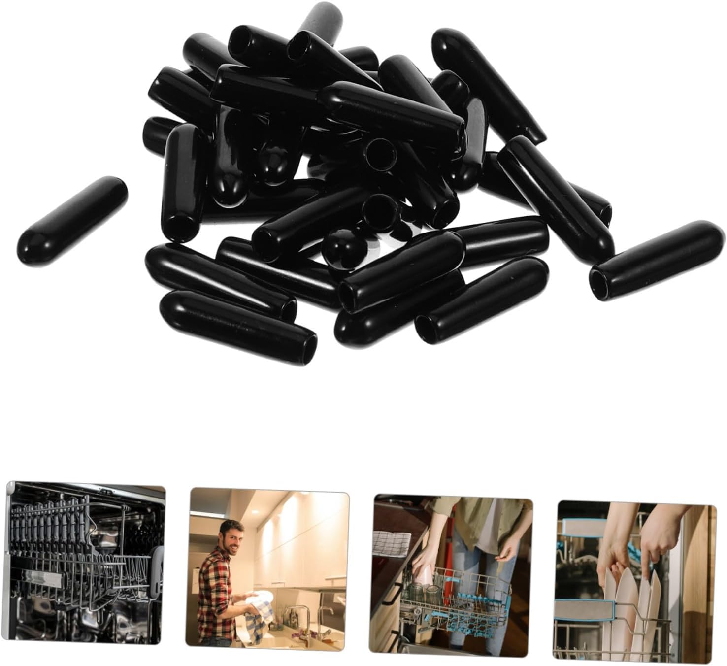 OSALADI 200pcs Dishwasher Rack End Caps Durable Dishwasher Prong Tip Covers for Protection and Repair Easy to Install