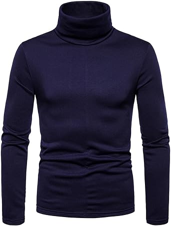Mens T Shirt 2023 Long Sleeve Mock Turtleneck Pullover Sweater Fashion Thermal Solid Thermal Slim Fit Basic Shirt