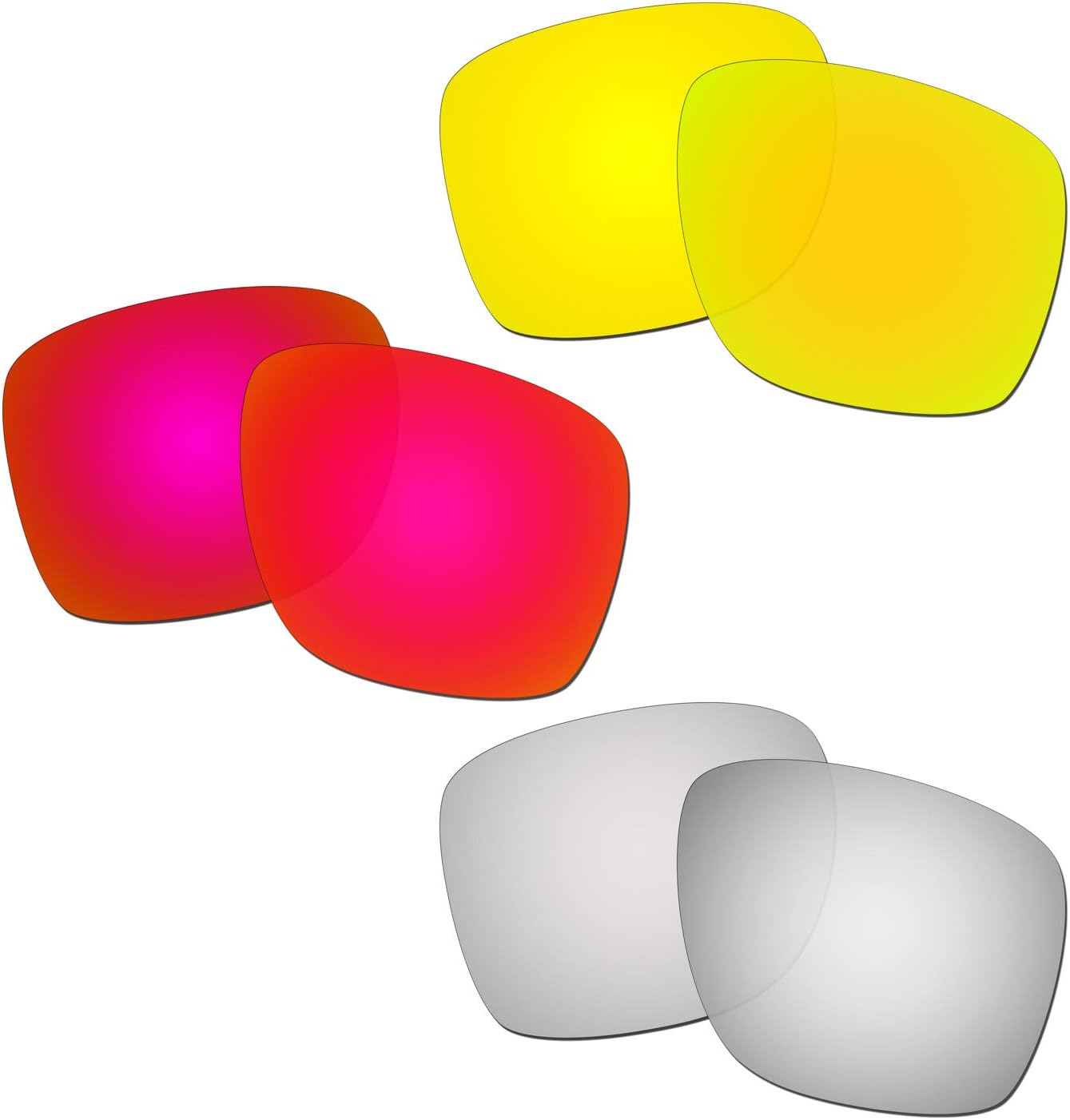 Reinforce Replacement Lenses For Oakley Sliver XL Red/24K Gold/Titanium Sunglasses