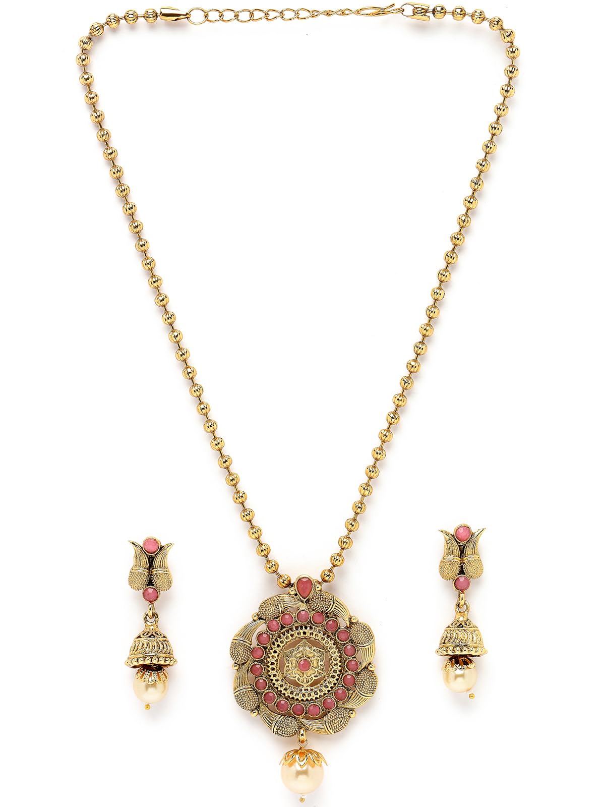 Sukkhi Eye-Catching Pink Gold Stone Multistring Long Necklace Set And Earring | Jewellery Set For Women (NS105686) (B0CBBC28J1) Amazon Price History, Amazon Price Tracker