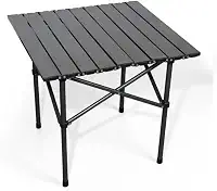 Mesa Dobrável de Camping Portátil em Alumínio – Compacta, Leve e Resistente, com Bolsa de Transporte | Ideal para Piquenique, Praia, Viagens e Trilhas – Espaço para 4 Pessoas (Preto)