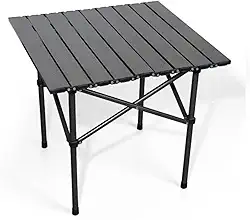 Mesa Dobrável de Camping Portátil em Alumínio – Compacta, Leve e Resistente, com Bolsa de Transporte | Ideal para Piquenique, Praia, Viagens e Trilhas – Espaço para 4 Pessoas (Preto)