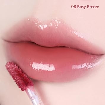milktouch Jelly Fit Glow Lip Tint - Hydrating Lip Gloss with Long-Lasting Moisture, Color Stain, Lightweight Formula, Radiant Shine, Perfect for Daily Use, Korean Lip (08 Rosy Breeze, 4ml)