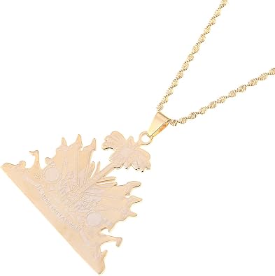 Stainless Steel Haiti Pendant and Necklace Ayiti Items Haiti Jewelry
