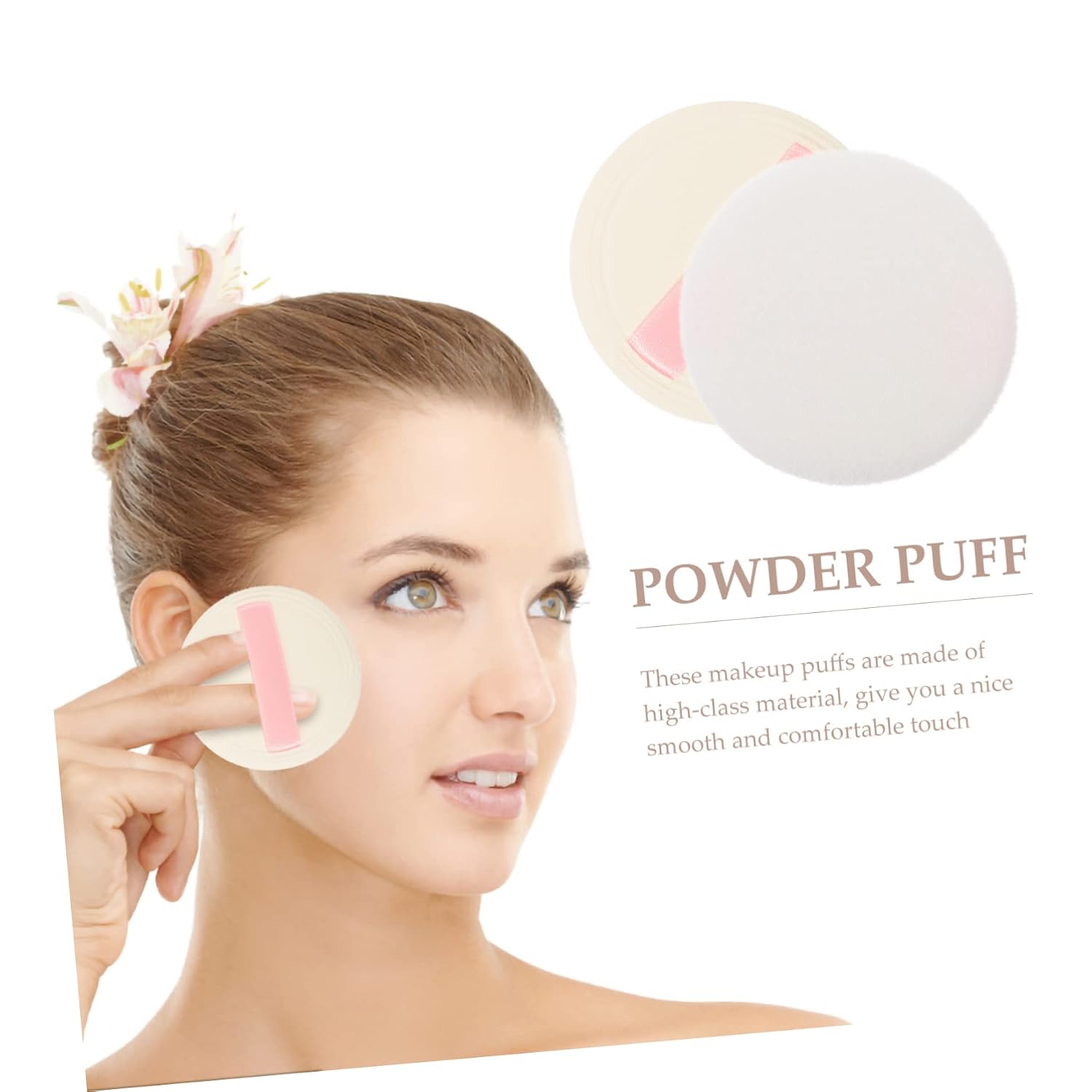 Mipcase 10pcs Body Powder Puff and Container Puff Travel Powder Case for Women Girls