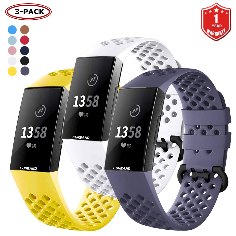 FunBand Fitbit Charge 3/Charge 4 Correa, Edición Especial Soft Silicona Deportes Recambio de Pulseras Ajustable Reemplazo Accesorios para Reloj Fitbit Charge 3/Charge 4 — view 10