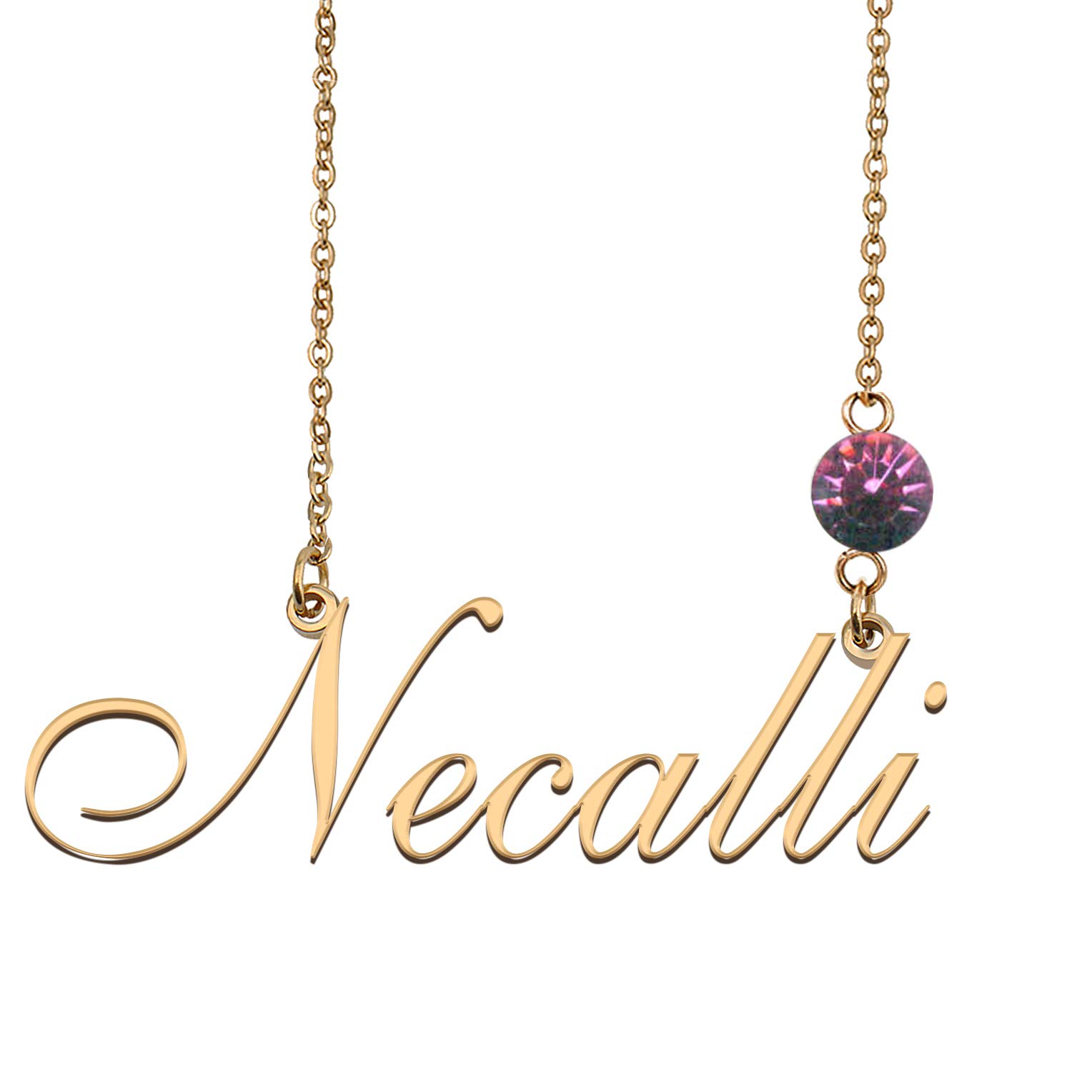 HUAN XUNName Necklace Custom Initial Name Pendant Birthday Gift for Mother