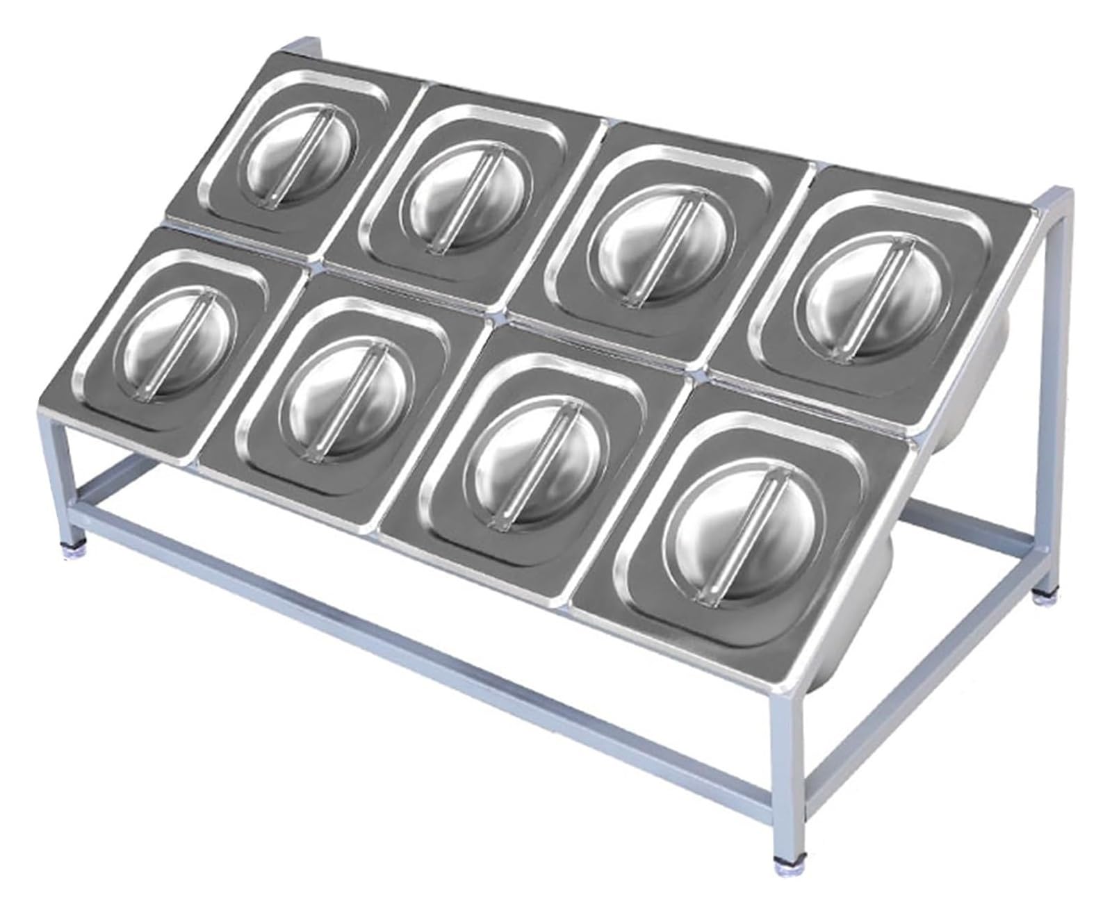 HADECOLL Pizza Topping Station, Spice Tins, Condiment Racks Organizer Shelf For Kitchen Buffets, Ingredients Container For Seasoning Sauce Salad Jam Fruits,Silver-a-66x38x25cm