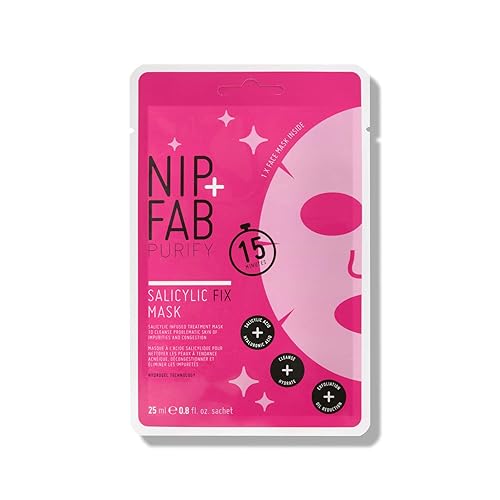 Nip + Fab - Máscara facial de ácido salicílico para cara, ácido hialurónico, flor de loto, máscara facial BHA, multicolor, 0.8 onzas líquidas