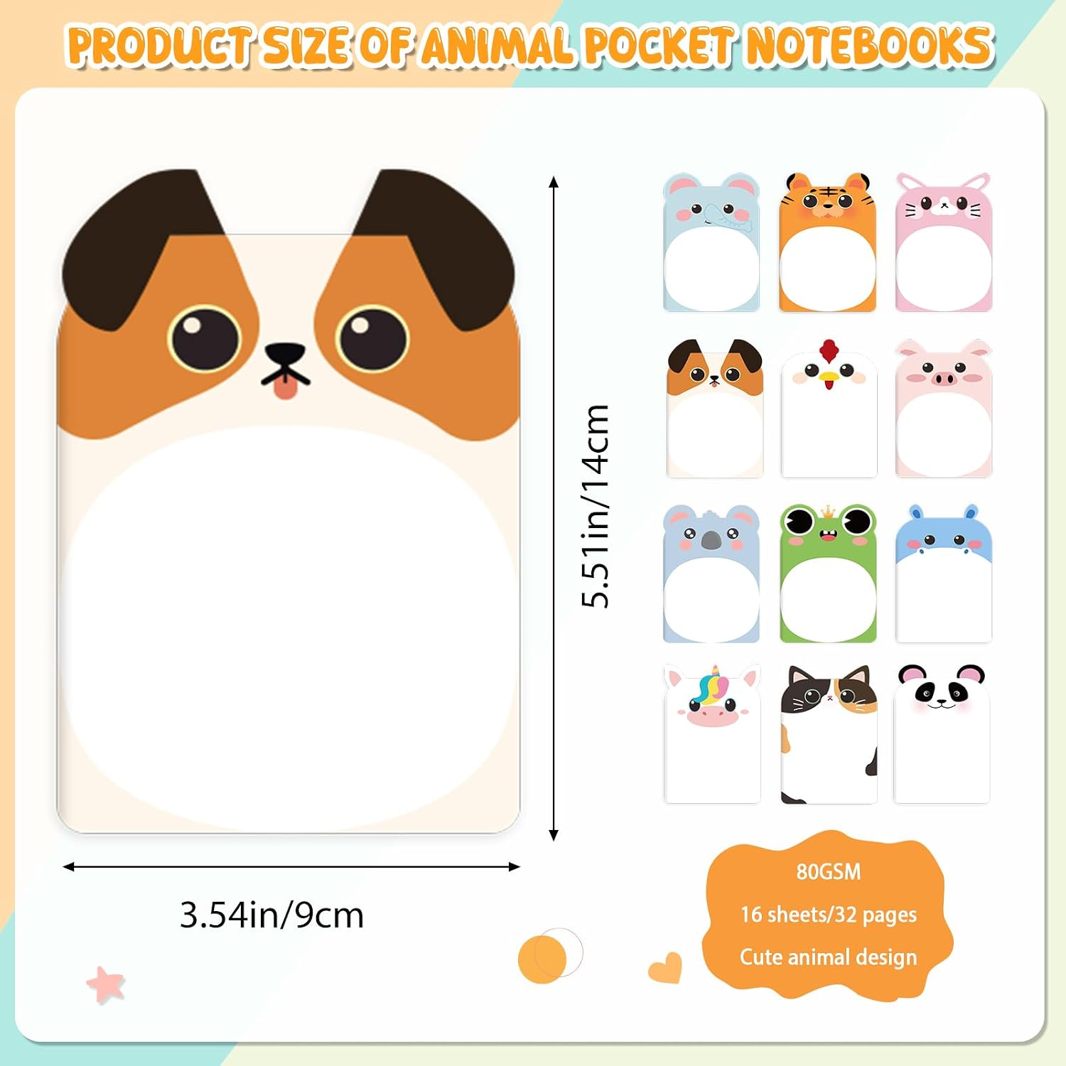 24 Sets Fun Pens and Animal Notebook for Kids, Halloween Goodie Bags