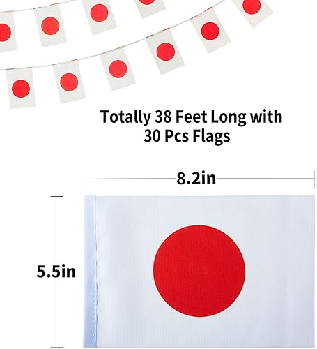 Miniatura 4 de Banderas japonesas pequeñas con banderines de bandera de Japón