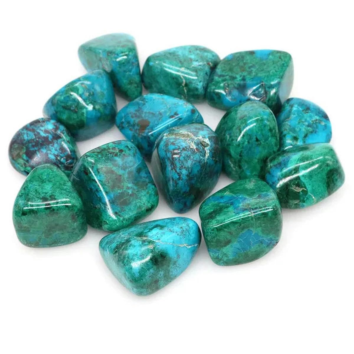 Piedras caídas naturales Mineral a granel Grava Espécimen Cristales curativos Cuarzo Energía Gemas Mineral Acuario Jardín Hogar Ación-Crisocolla-200g