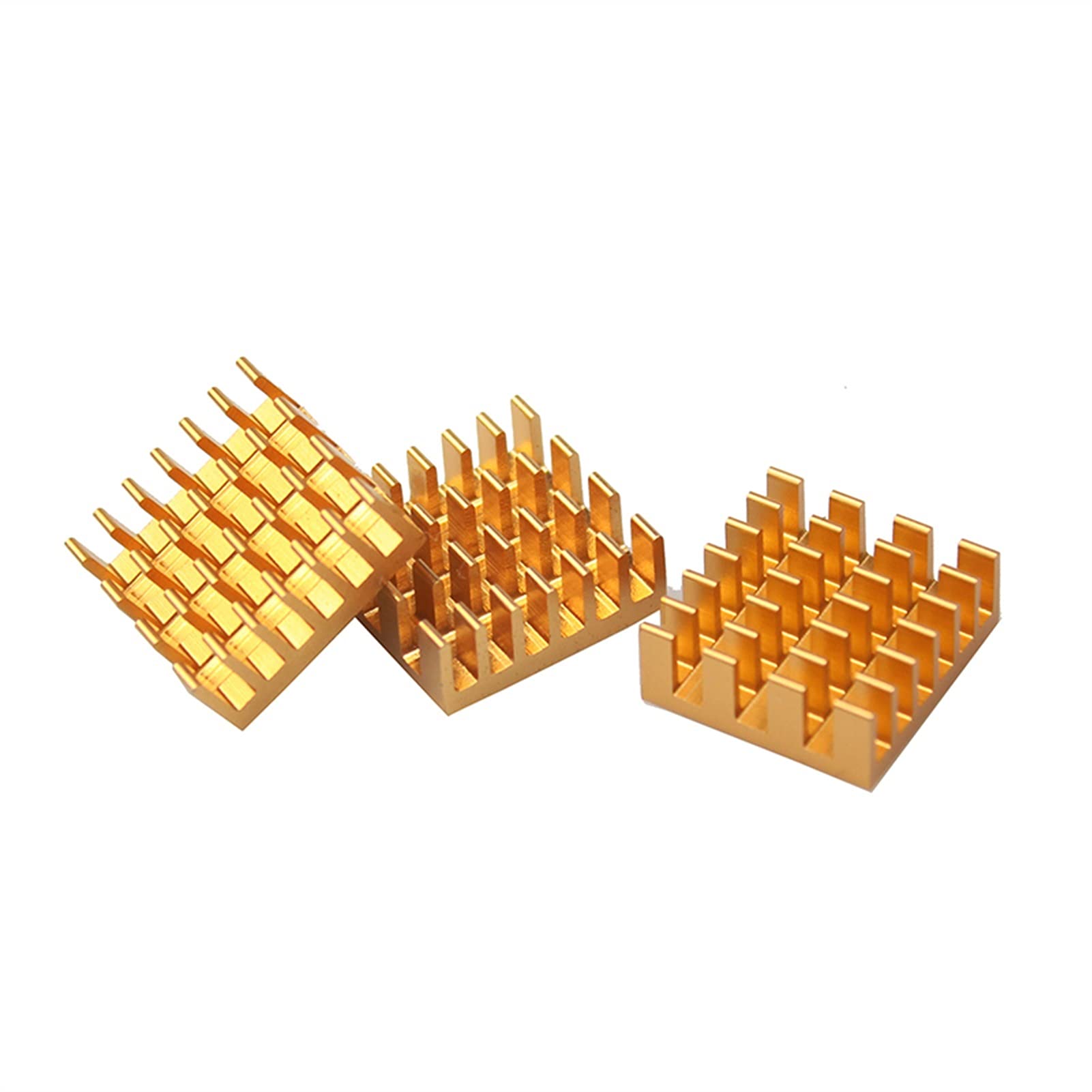 Aluminiowy radiator chłodzący Kwadratowy aluminiowy radiator 14x14x6mm, wielokolorowy, 50 sztuk w zestawie z podkładką termoprzylepną