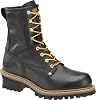 Carolina Mens 8 Steel Toe Logger Boots, Black