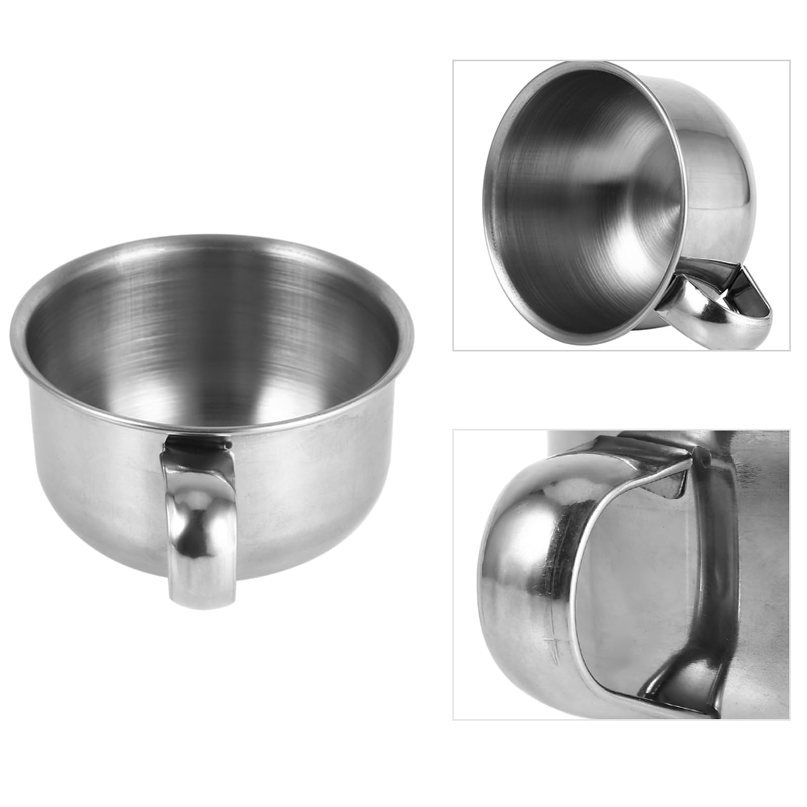 Tbest Bol Raser, Acier Inoxydable, Chic, Rasage Traditionnel, Réutilisable, Durable, 8.7 cm